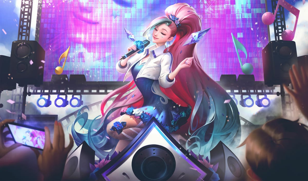 K/DA ALL OUT Seraphine Rising Star K/DA ALL OUT Seraphine Rising Star splash art