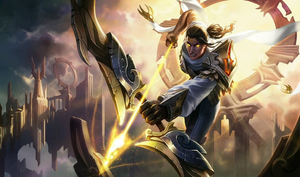 Mid Lane Varus guide banner featuring Arclight Varus splash art
