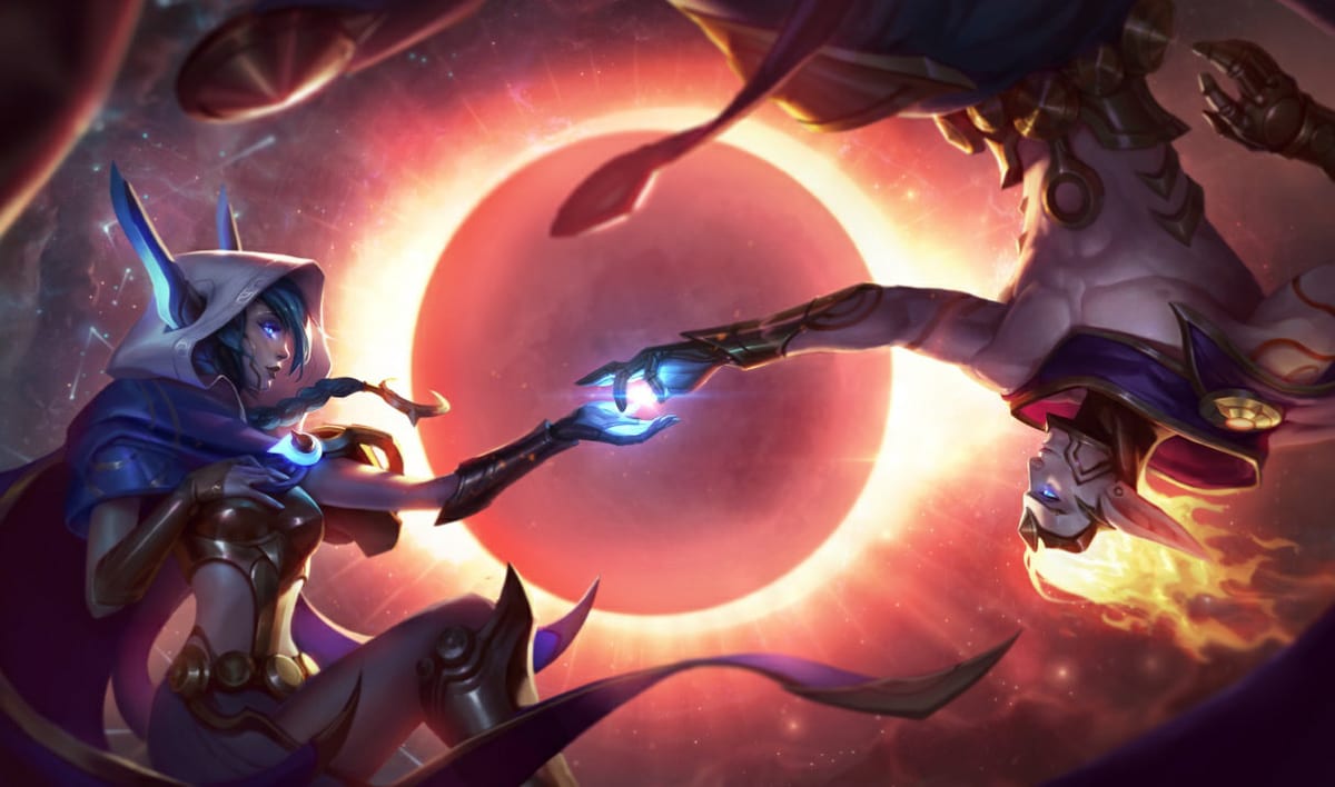 Cosmic Dusk Xayah Cosmic Dusk Xayah splash art