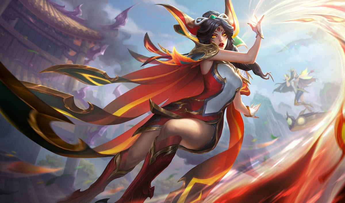 Brave Phoenix Xayah Brave Phoenix Xayah splash art
