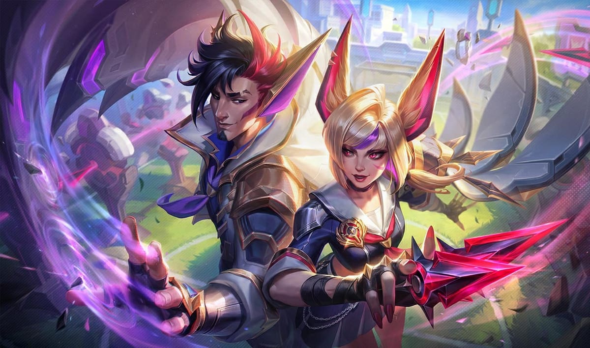 Battle Academia Xayah Battle Academia Xayah splash art