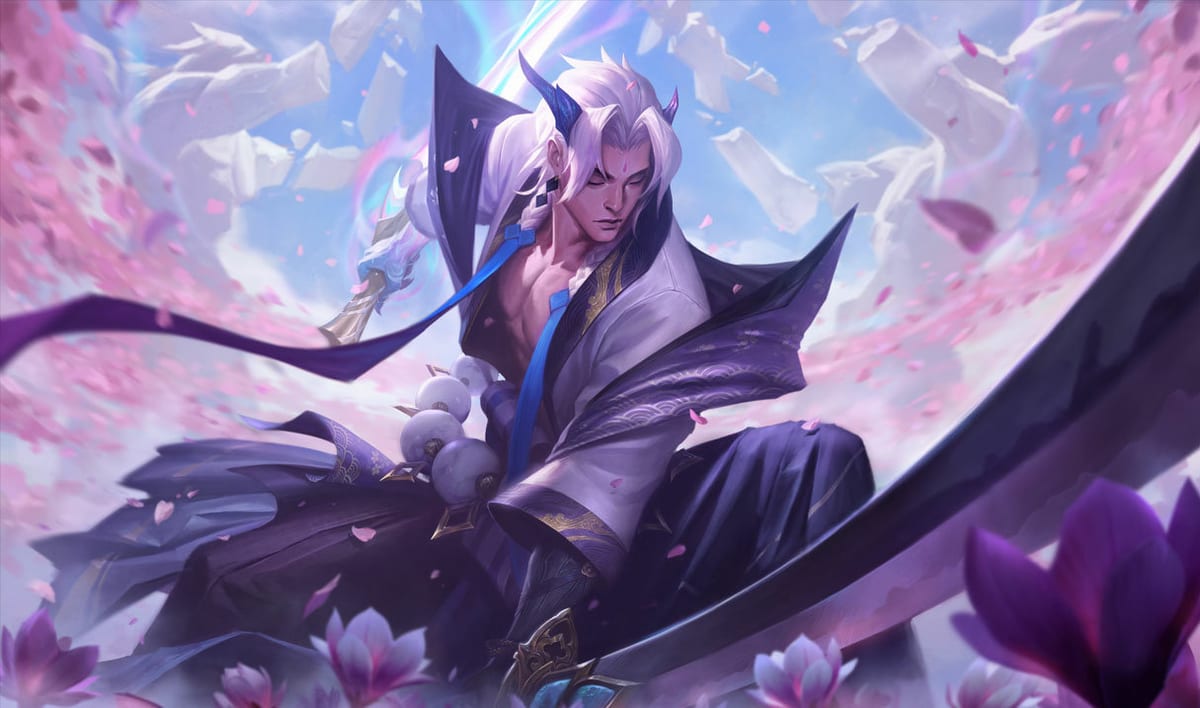 Spirit Blossom Yone splash art, predicted God Tier pick in the League of Legends Solo Queue Tier List (Patch 26.17)