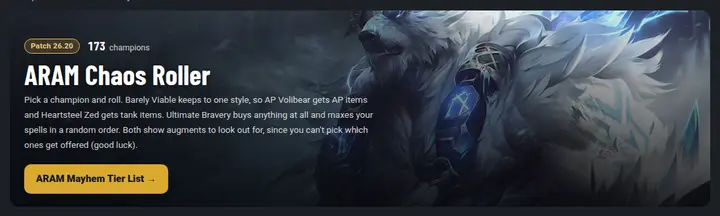 ARAM Chaos Roller page